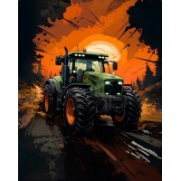 předobjednávka - PANEL - kočárkovina č. 0218 TRAKTOR